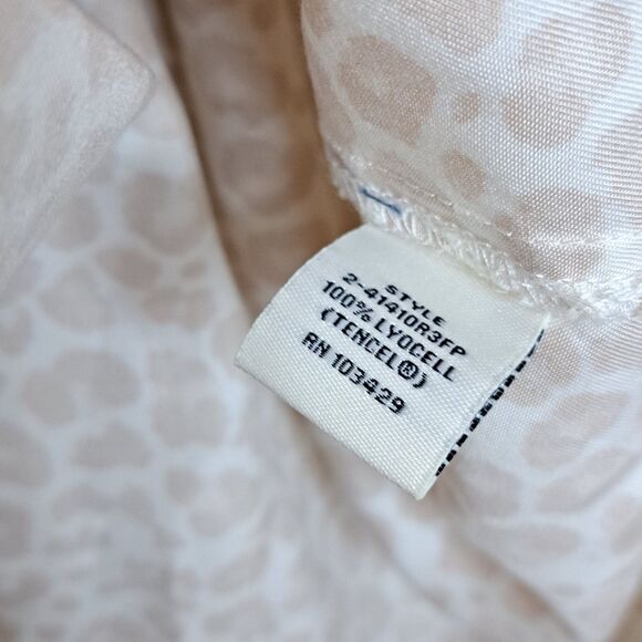 Caffe Marrakesh Women Top Animal Print 100% Lyocell Beige Short Sleeve Size M - Picture 7 of 10